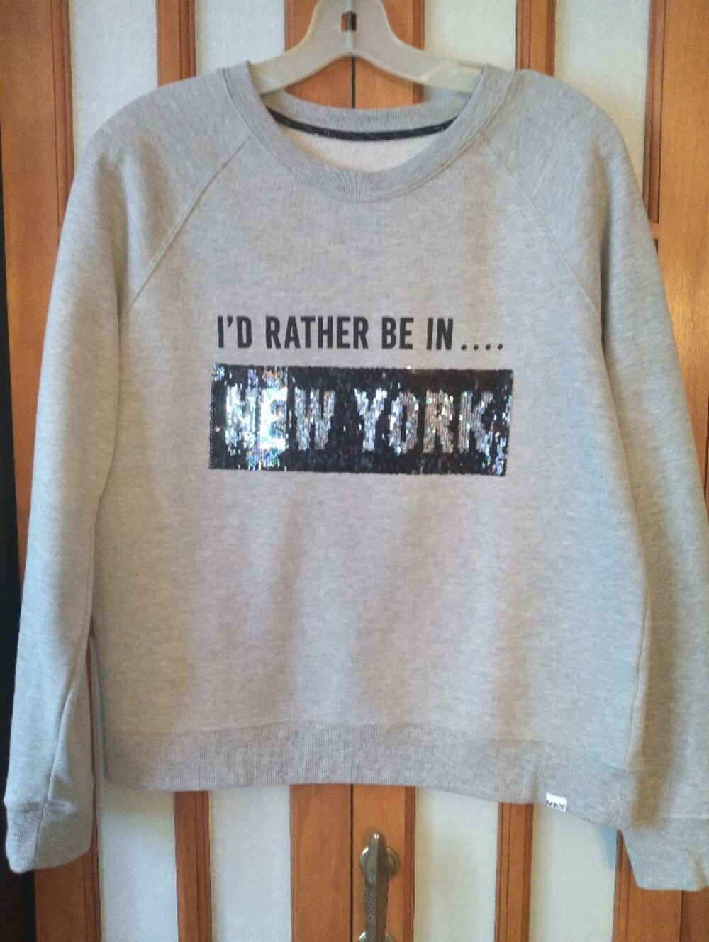 NWOT Women's Gray With Black Sequins That Can Change,Sweatshirt Marc New York M